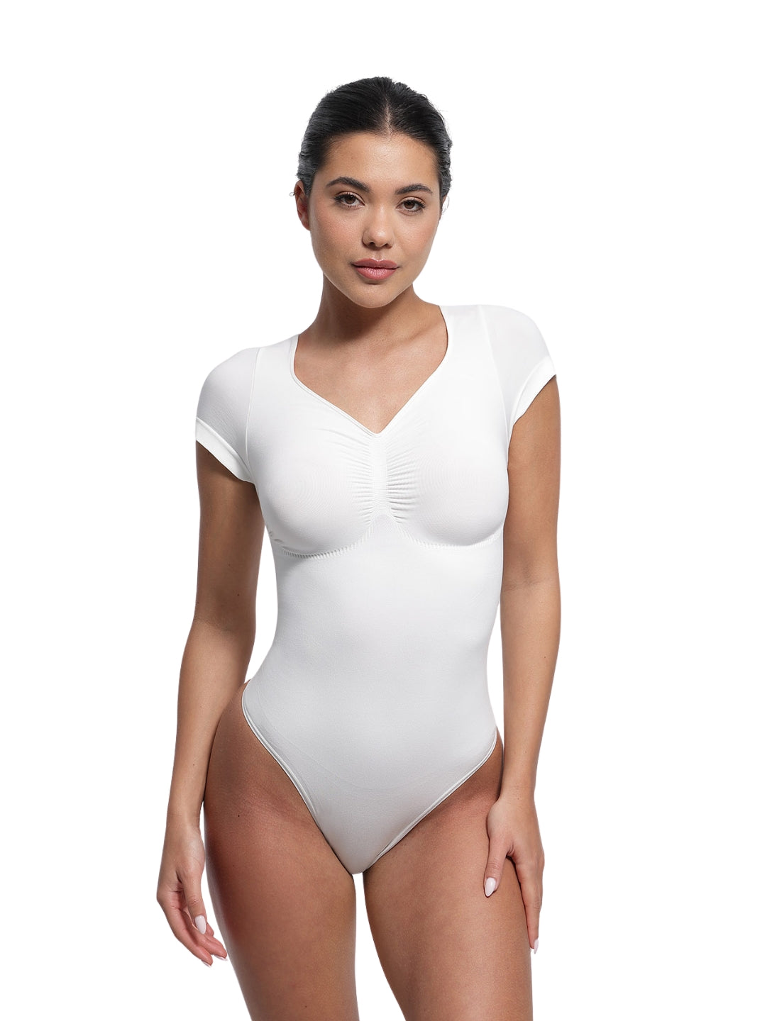 V-Neck Sculpting Tee Bodysuit - XYRIS
