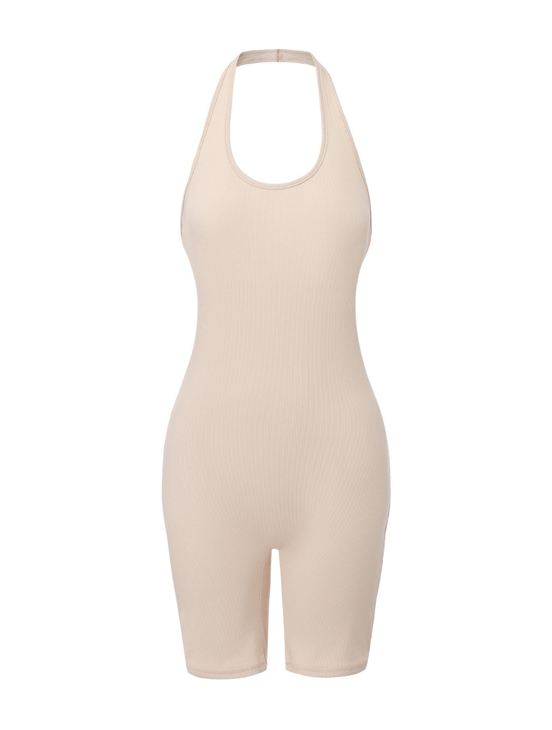 Ribbed Halter Neck Low Back Bodysuit - XYRIS