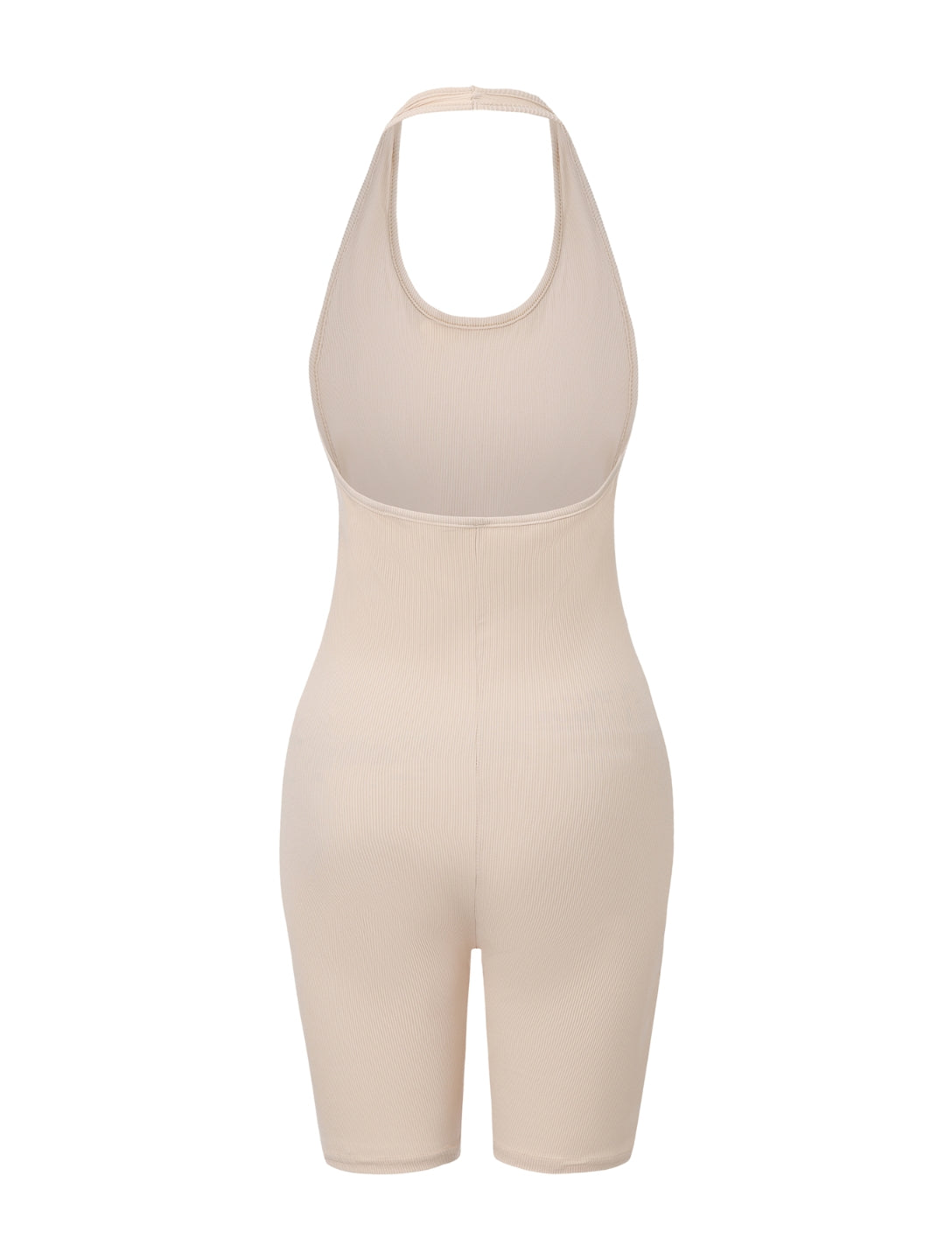 Ribbed Halter Neck Low Back Bodysuit - XYRIS