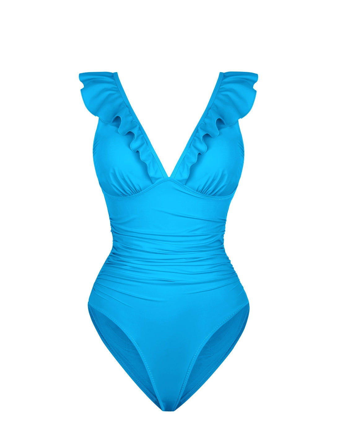 Shapewear Ruffle V-Neck Swimsuit - XYRIS