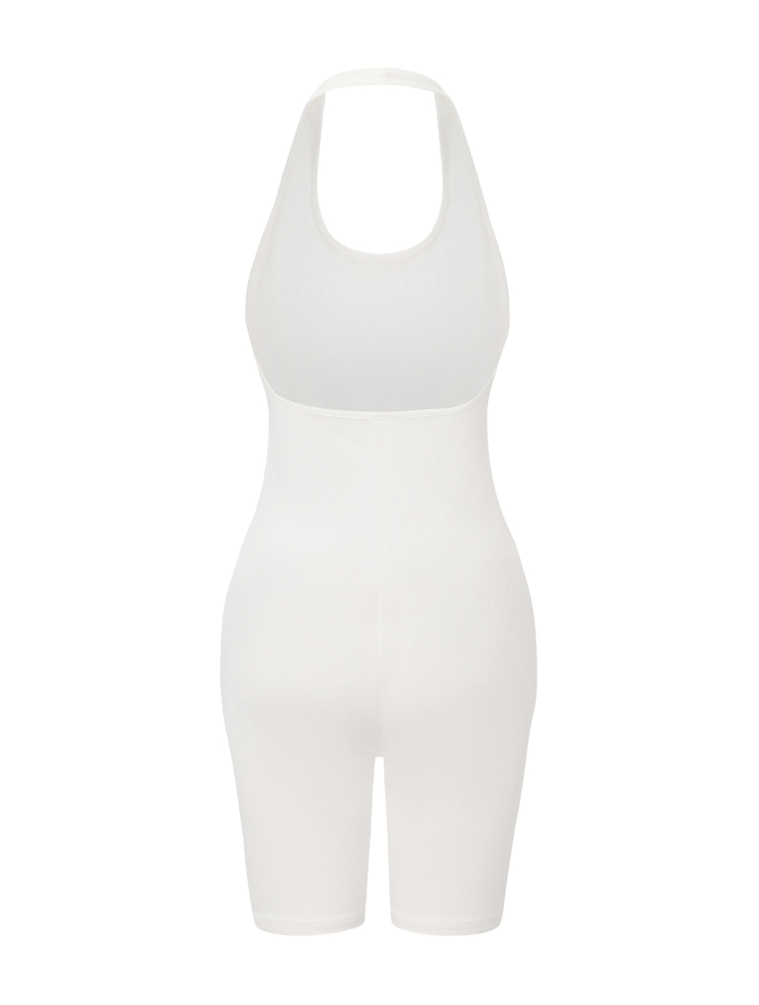 Ribbed Halter Neck Low Back Bodysuit - XYRIS