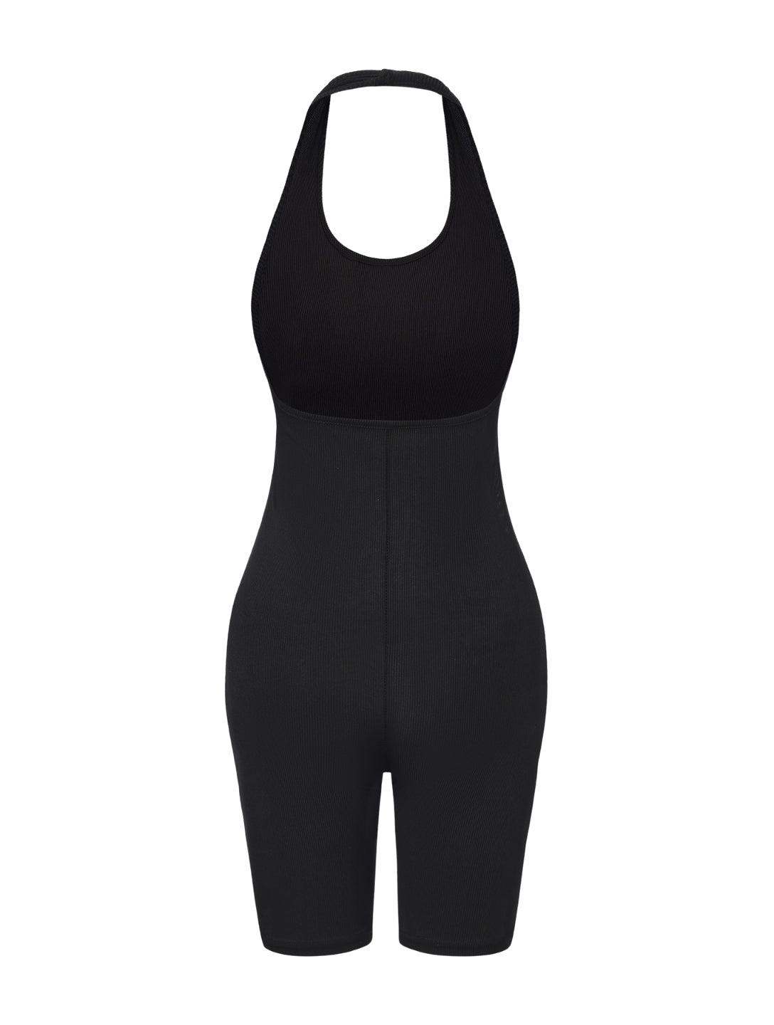Ribbed Halter Neck Low Back Bodysuit - XYRIS