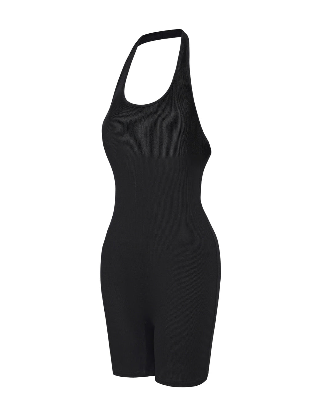 Ribbed Halter Neck Low Back Bodysuit - XYRIS