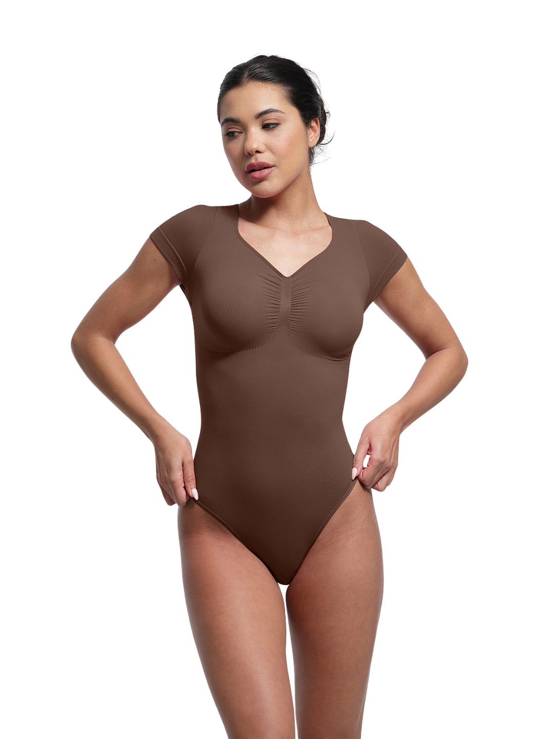 V-Neck Sculpting Tee Bodysuit - XYRIS