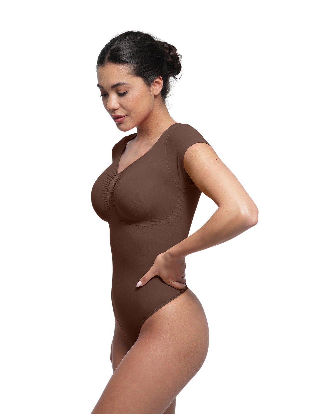 V-Neck Sculpting Tee Bodysuit - XYRIS