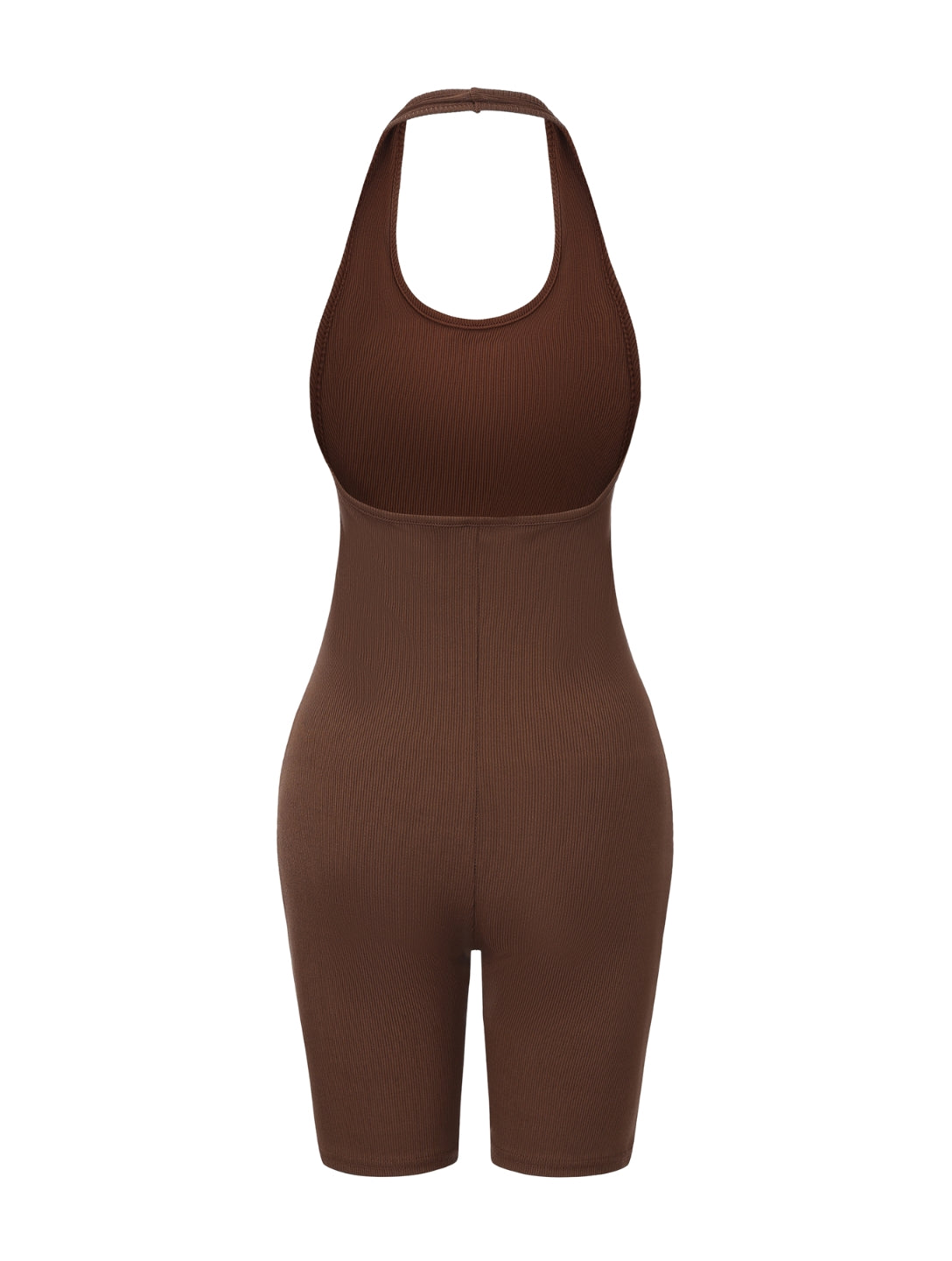 Ribbed Halter Neck Low Back Bodysuit - XYRIS
