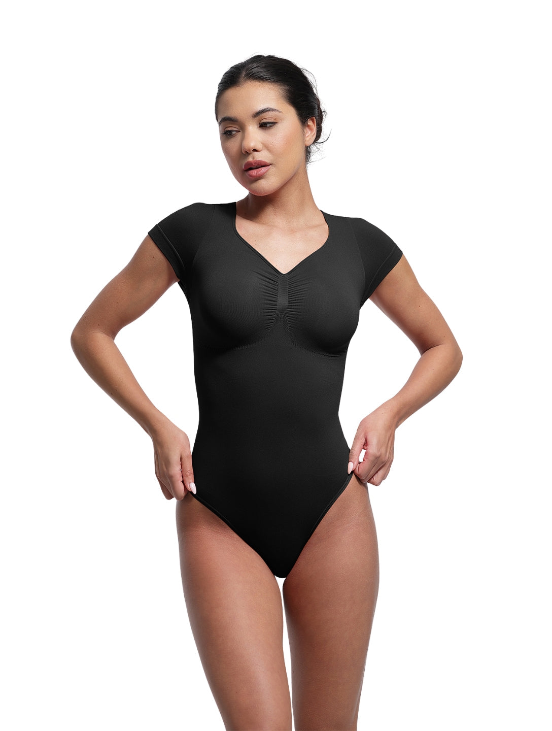 V-Neck Sculpting Tee Bodysuit - XYRIS