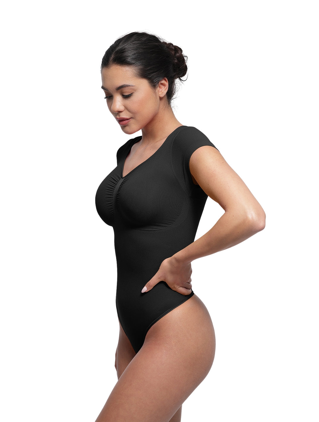 V-Neck Sculpting Tee Bodysuit - XYRIS