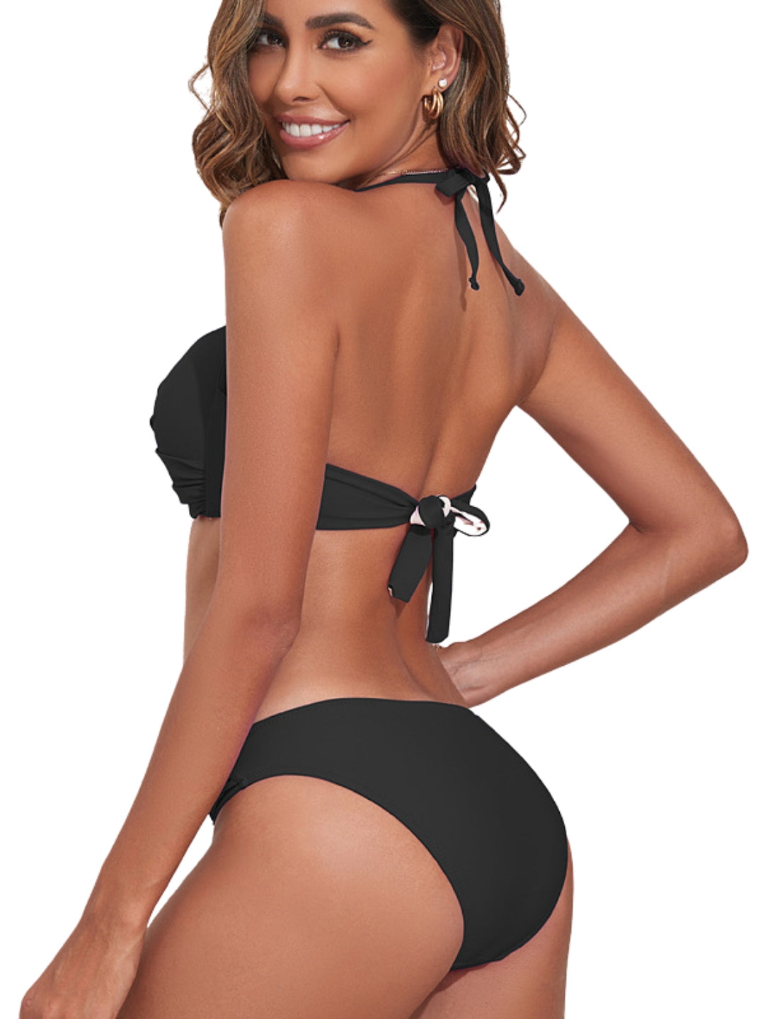 Twist & Lift Halter Bikini Set - XYRIS