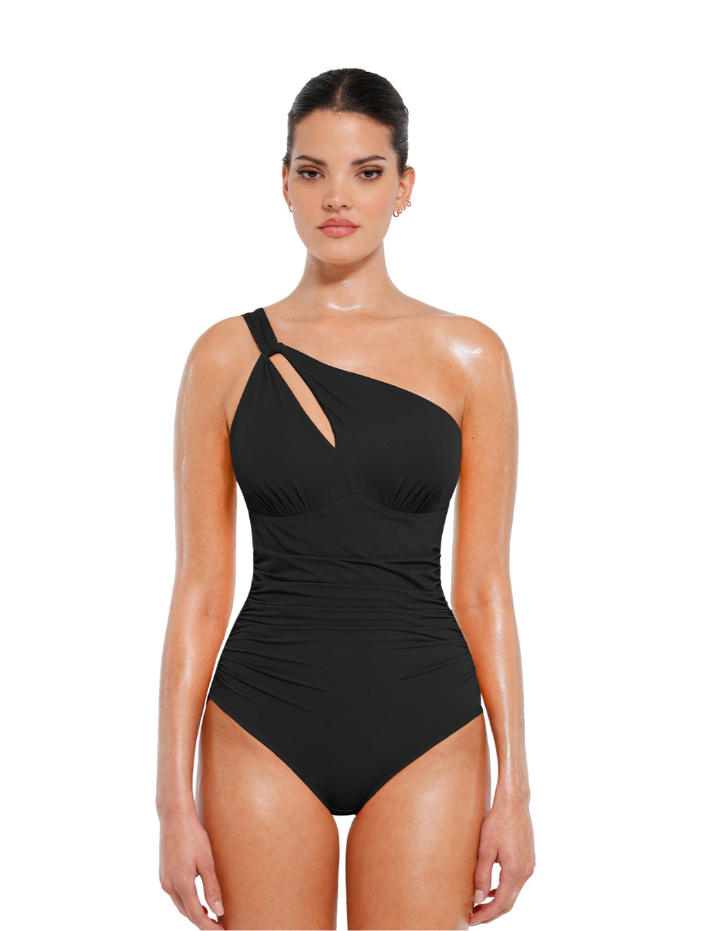 Cut-Out One-Shoulder Shapewear Swimsuit - XYRIS