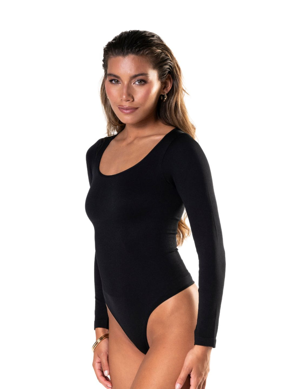 Long Sleeve Thong Bodysuit - XYRIS