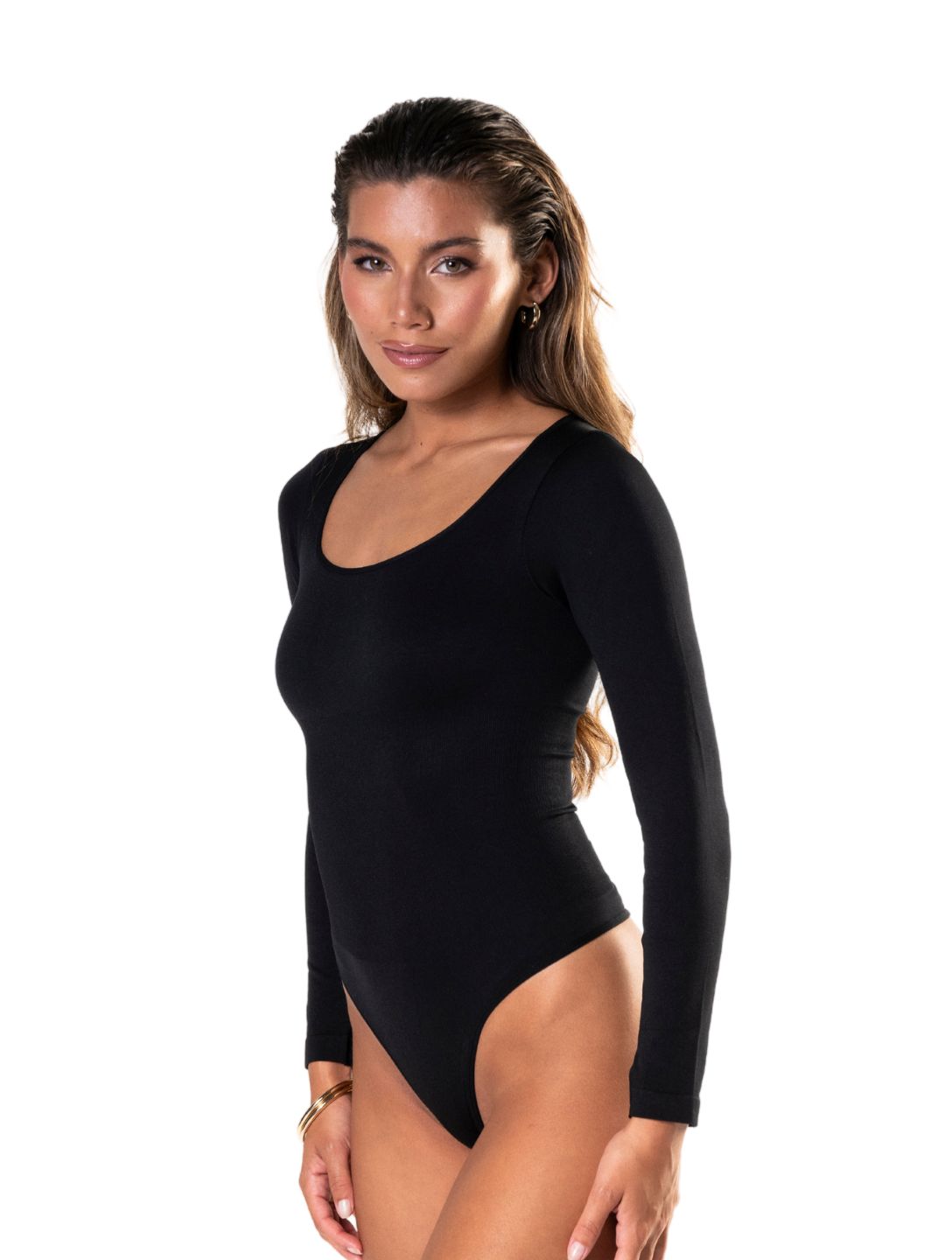 Long Sleeve Thong Bodysuit - XYRIS