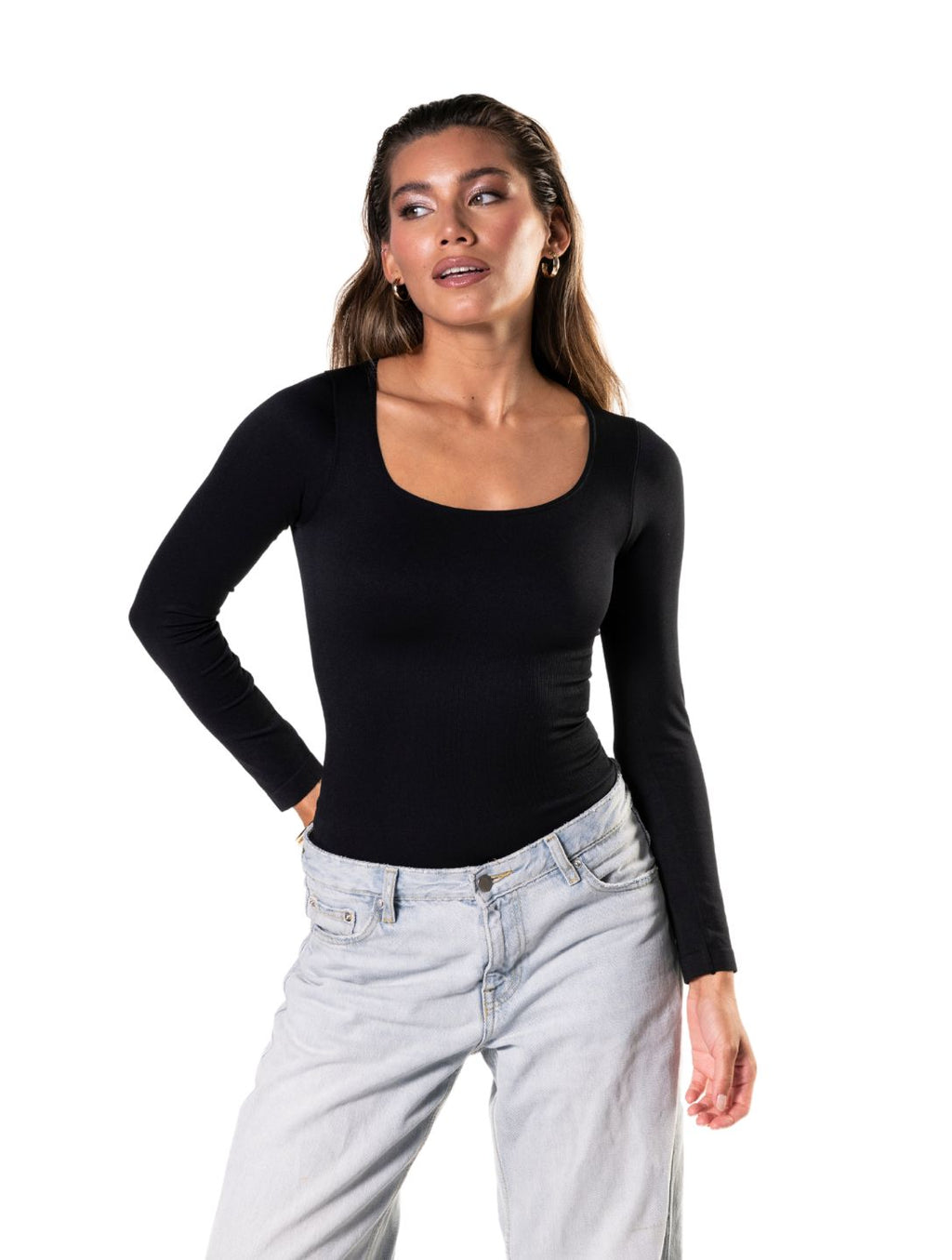 Long Sleeve Thong Bodysuit - XYRIS