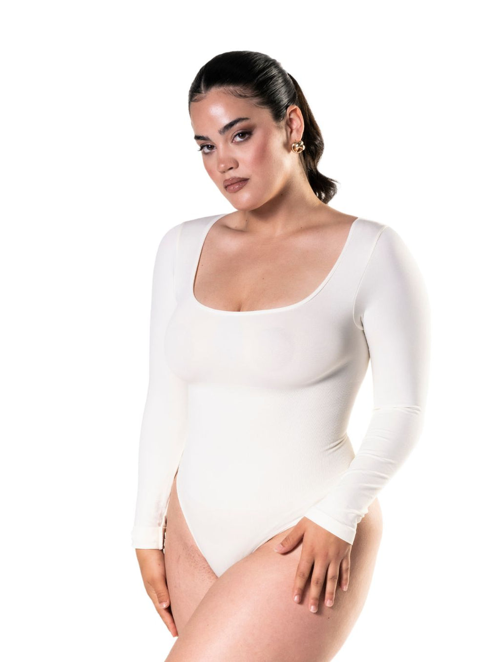 Long Sleeve Thong Bodysuit - XYRIS