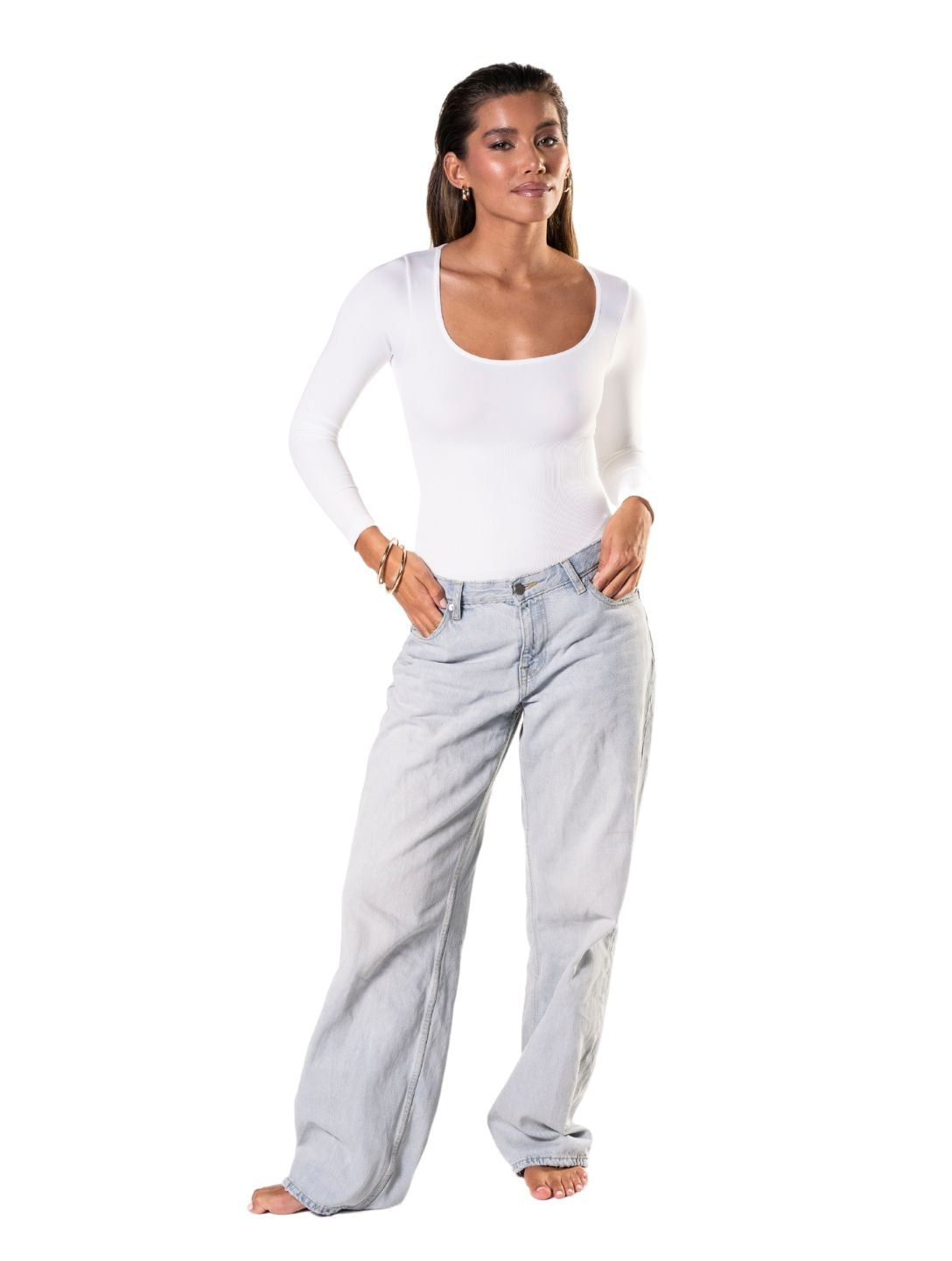 Long Sleeve Thong Bodysuit - XYRIS
