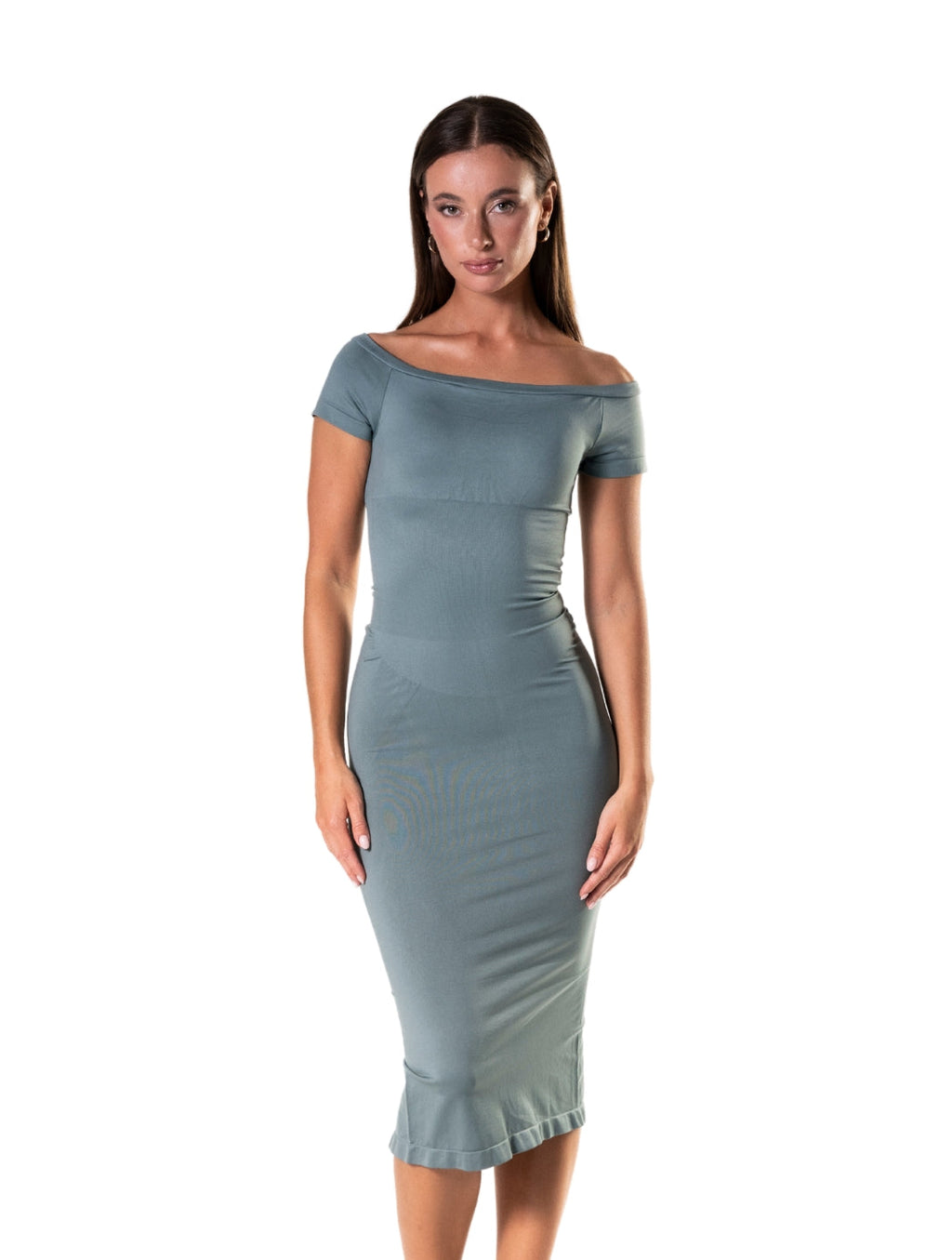 Off-Shoulder Shapewear Split Dress - XYRIS