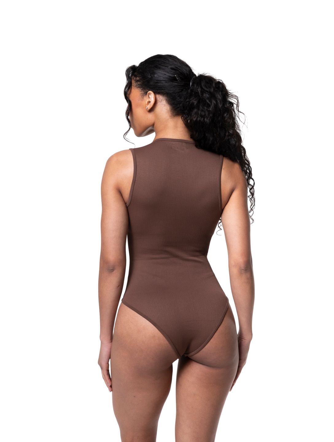 Ribbed Square Neck Shapewear Bodysuit - XYRIS