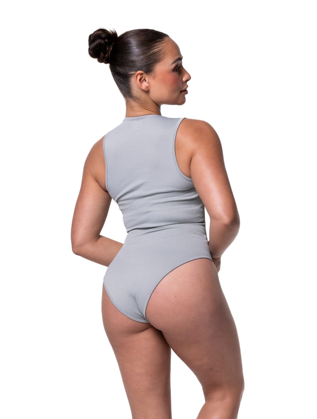 Ribbed Square Neck Shapewear Bodysuit - XYRIS