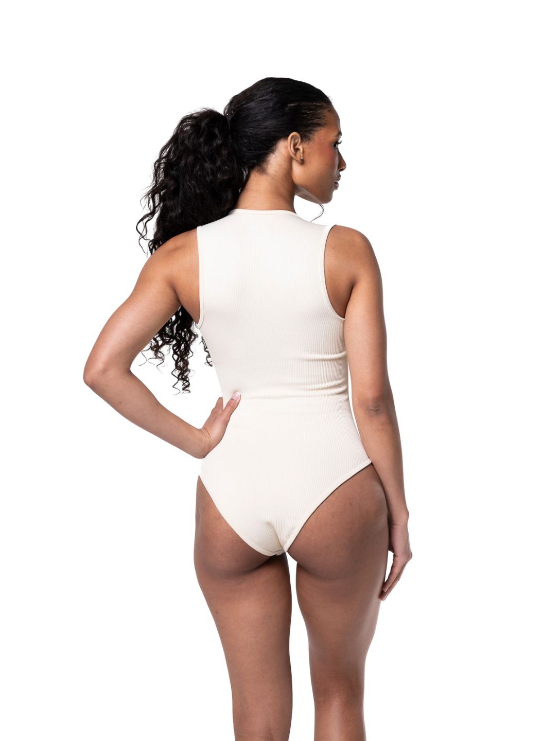 Ribbed Square Neck Shapewear Bodysuit - XYRIS