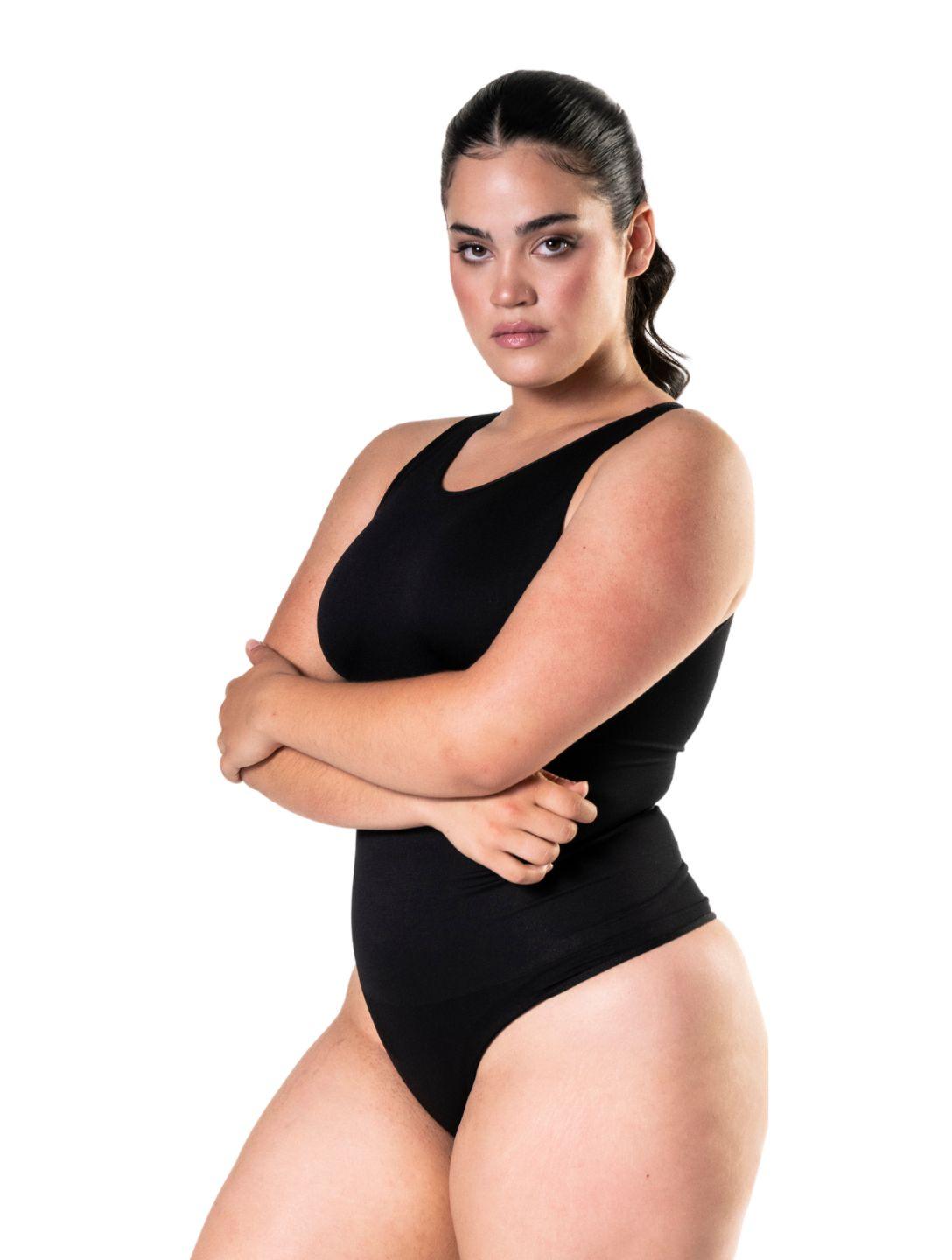 Round Neck Thong Bodysuit - XYRIS