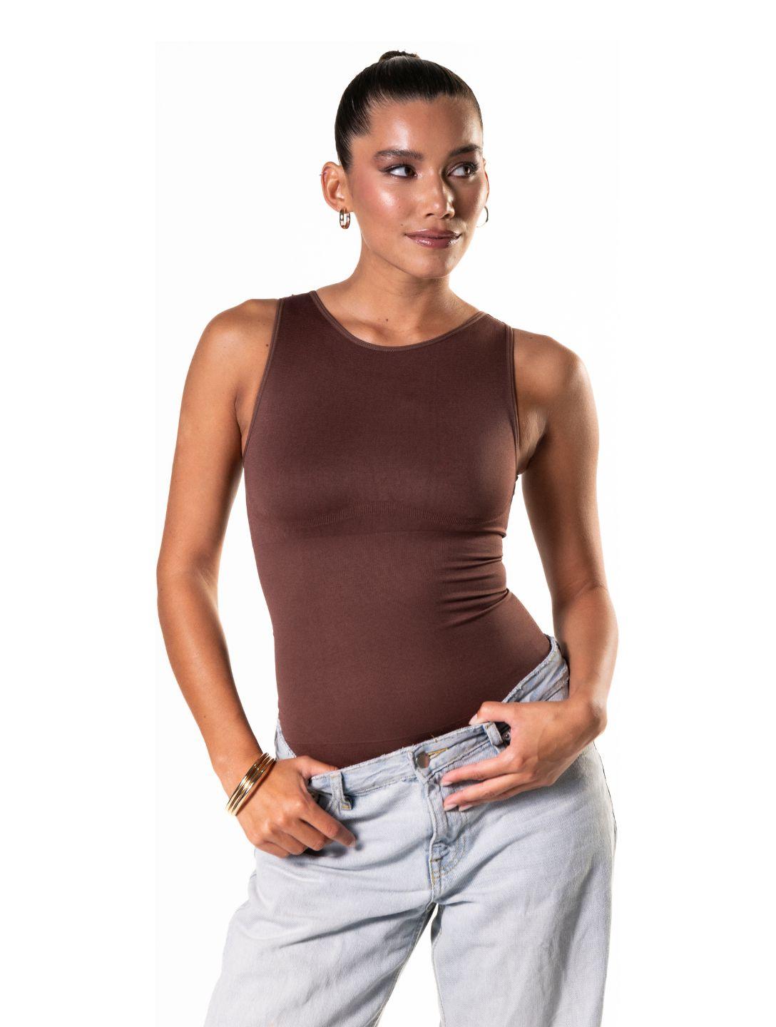 Round Neck Thong Bodysuit - XYRIS