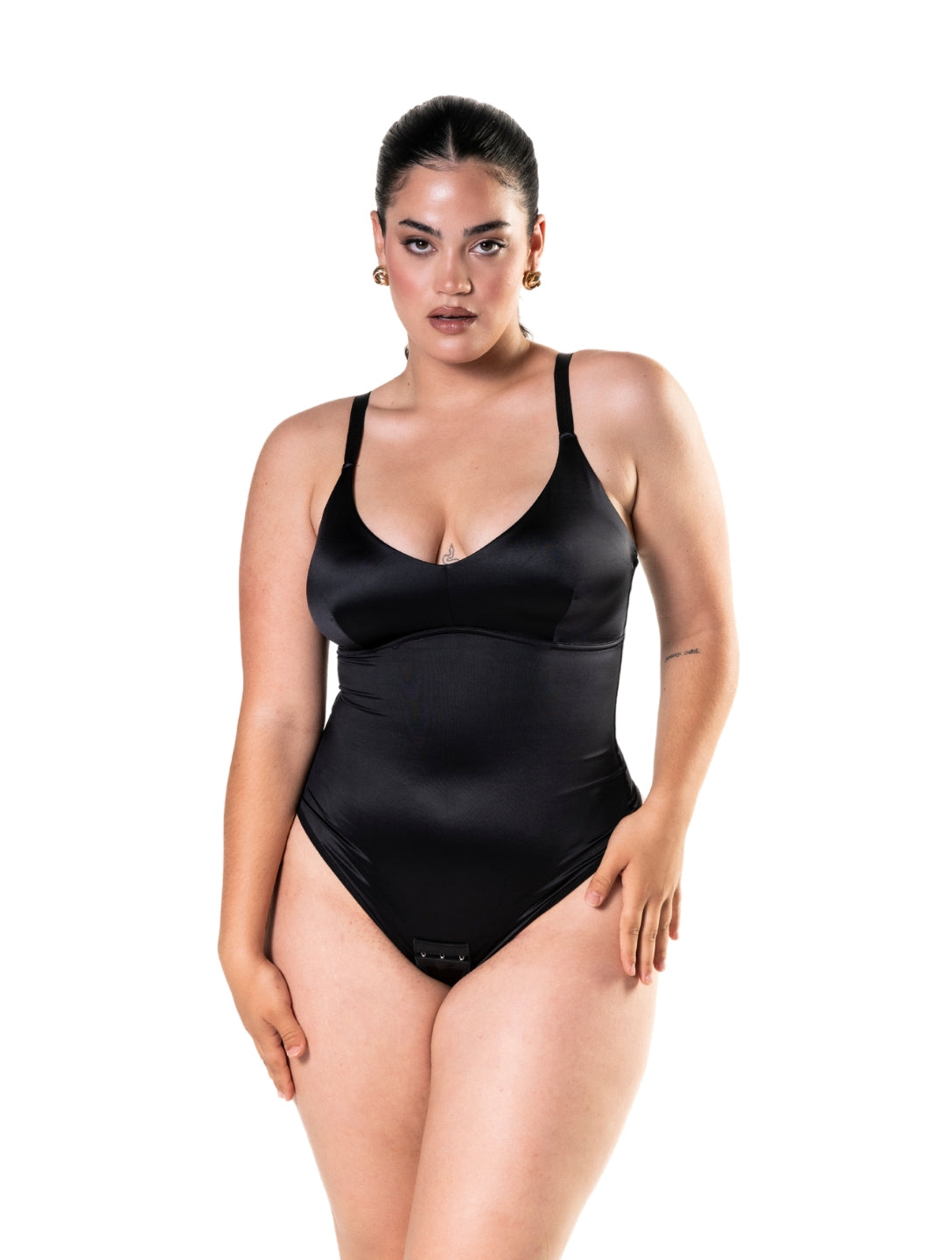 Satin Snatched Thong Bodysuit - XYRIS