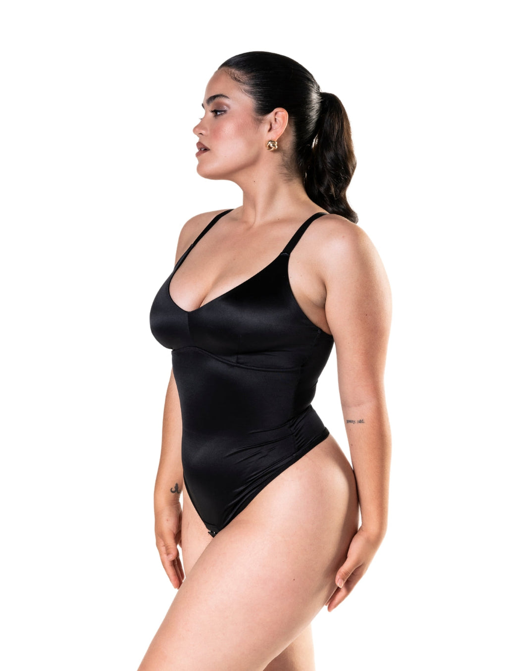 Satin Snatched Thong Bodysuit - XYRIS