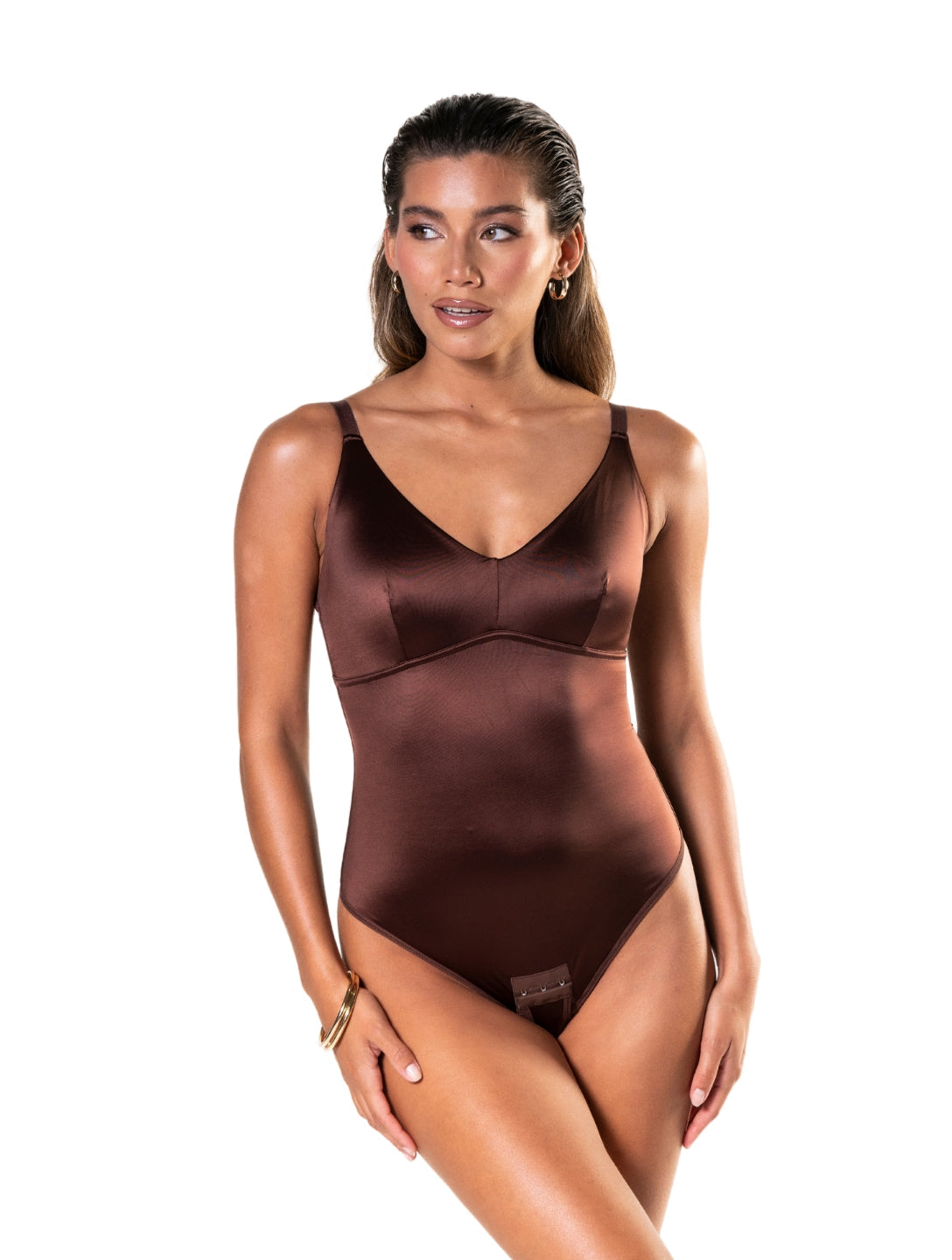 Satin Snatched Thong Bodysuit - XYRIS