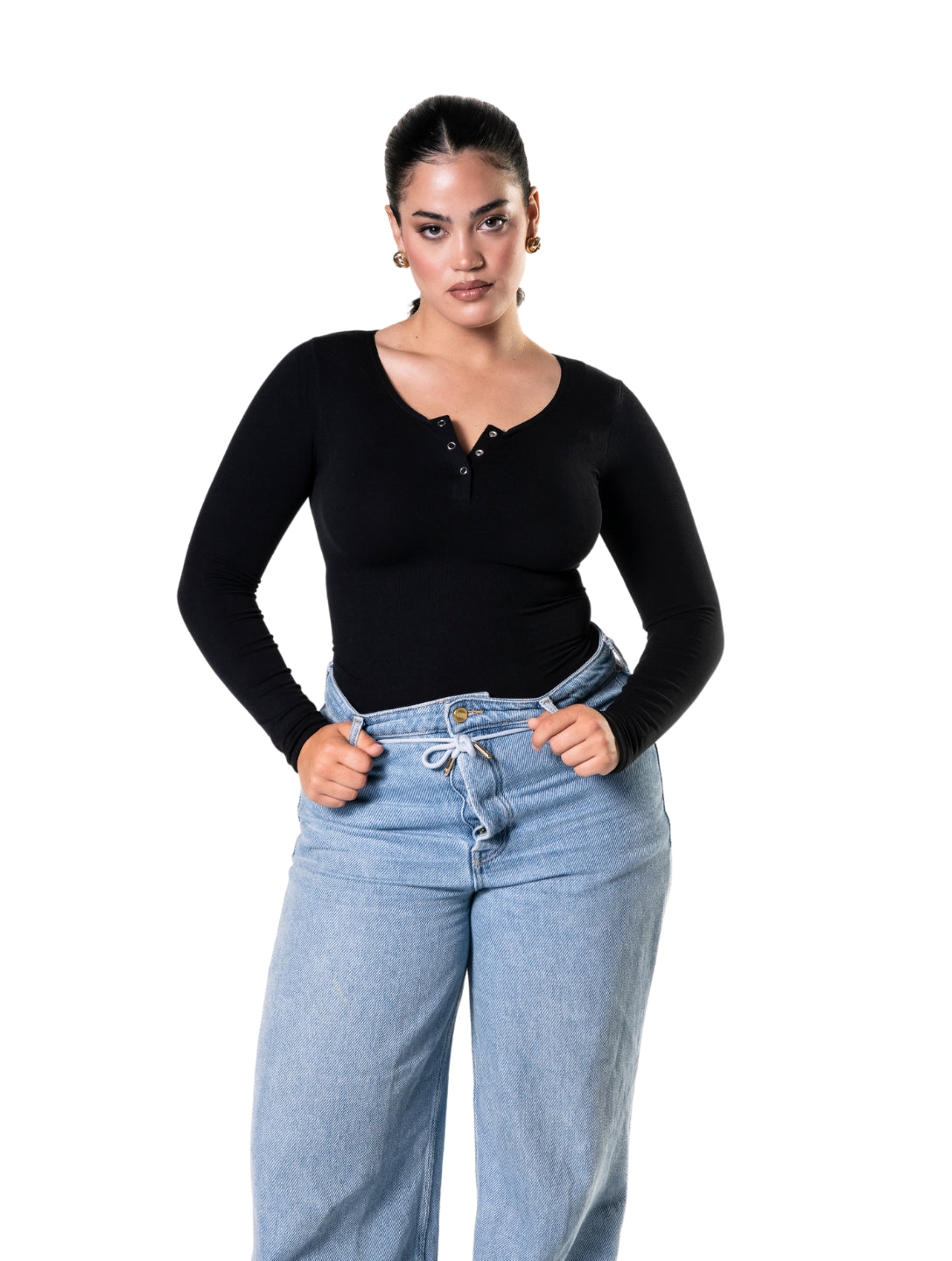 Seamless Long Sleeve Thong Bodysuit - XYRIS