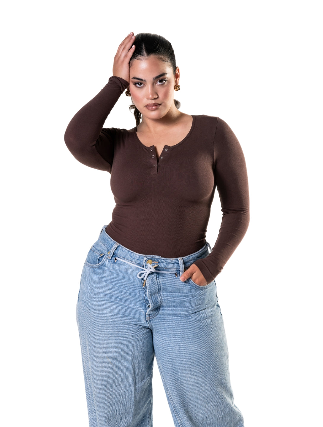 Seamless Long Sleeve Thong Bodysuit - XYRIS