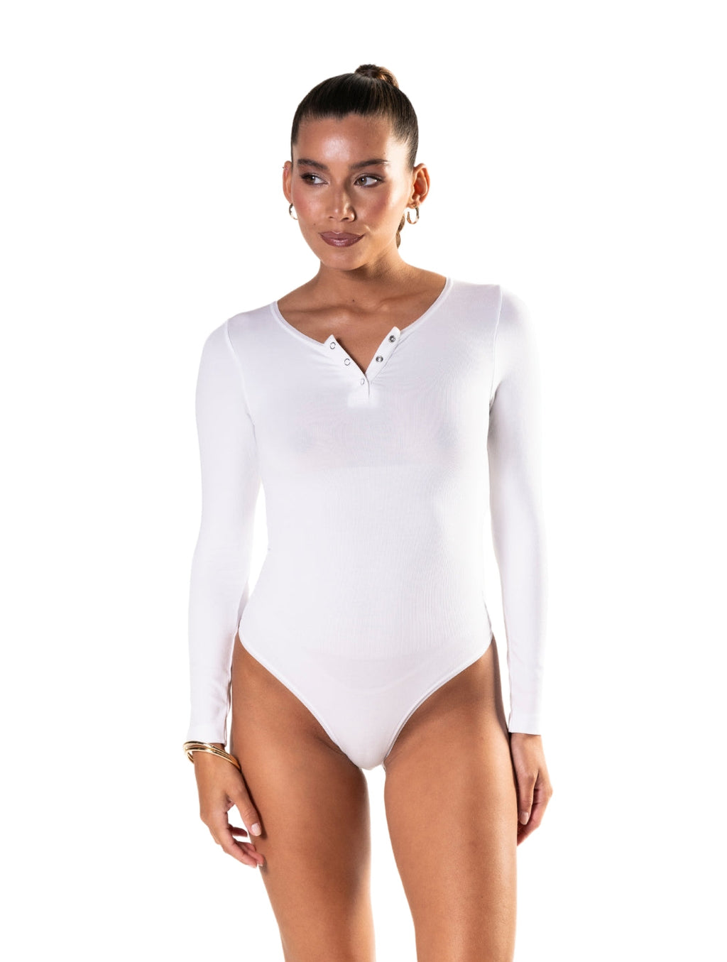 Seamless Long Sleeve Thong Bodysuit - XYRIS