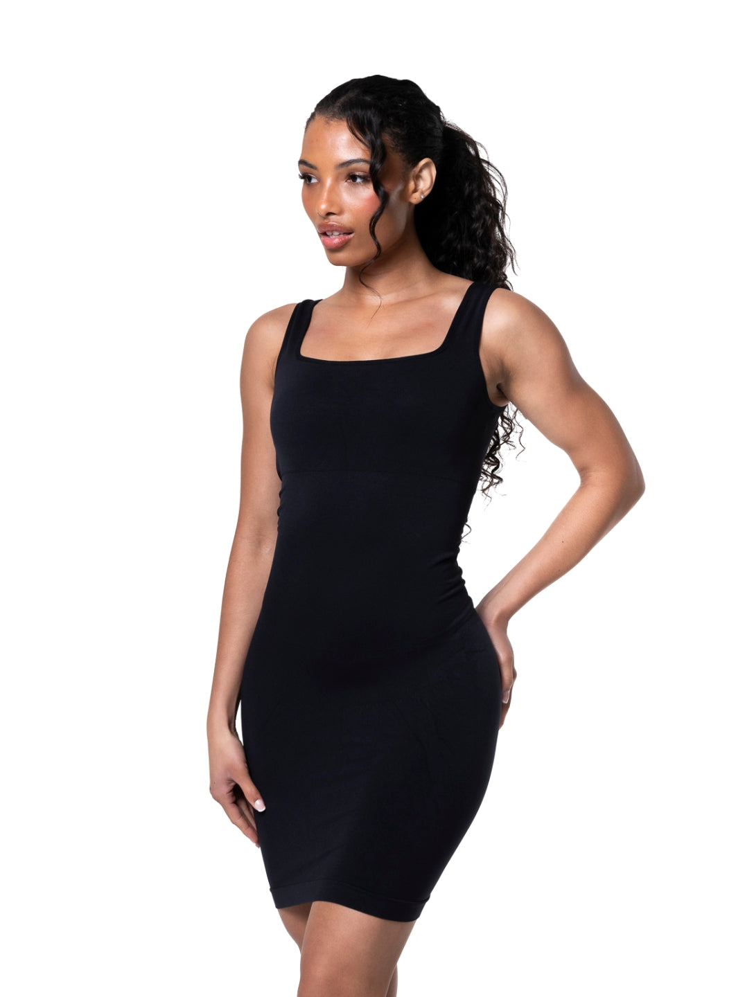Square Neck Seamless Shapewear Mini Dress - XYRIS
