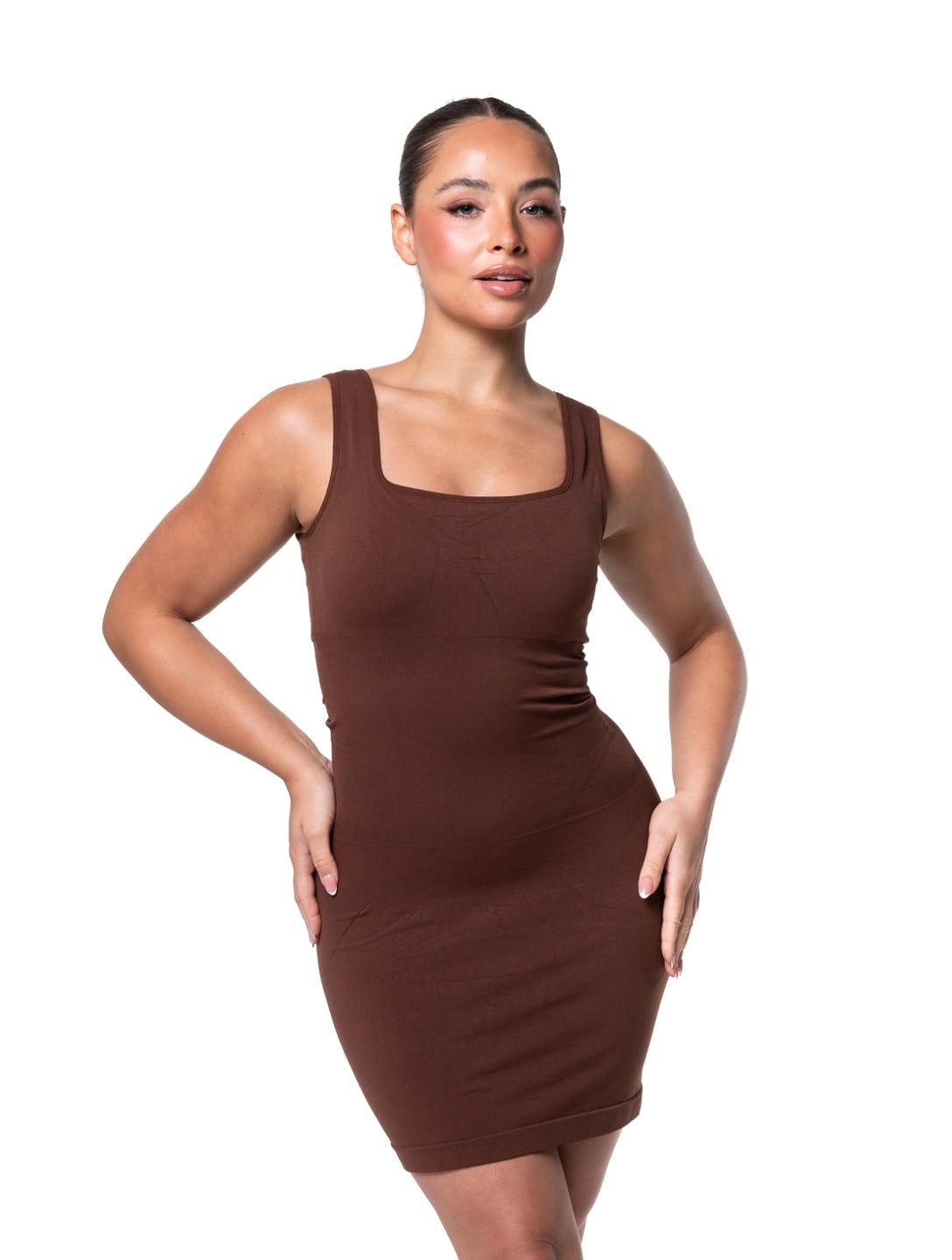 Square Neck Seamless Shapewear Mini Dress - XYRIS