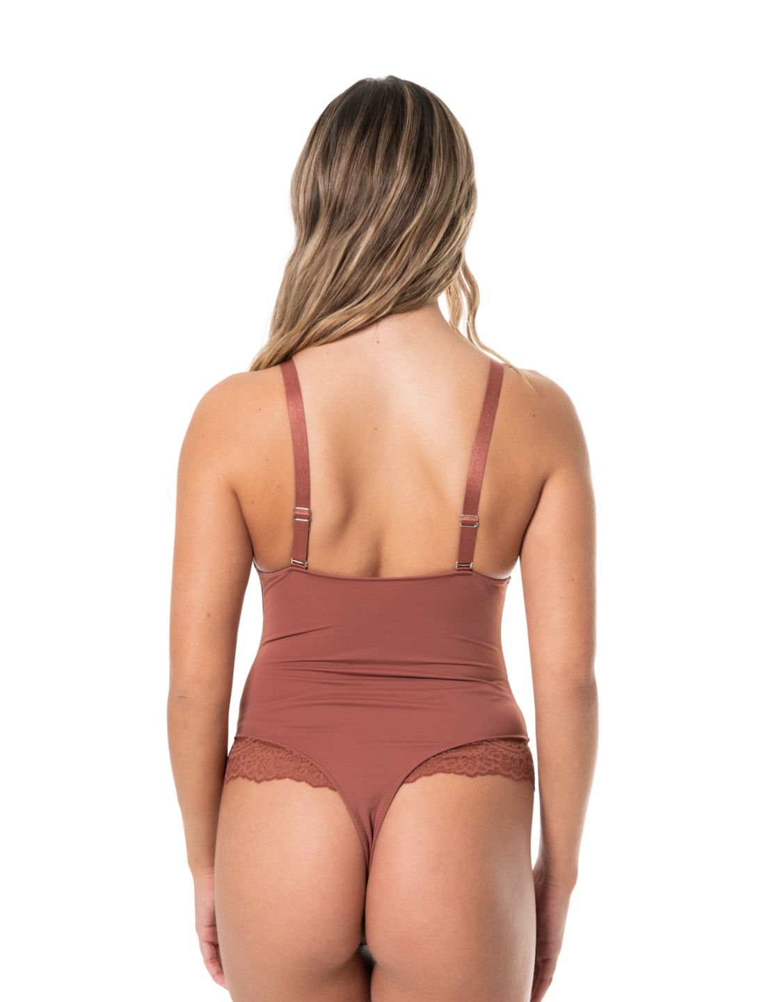 V-Neck Half Laced Bodysuit - XYRIS
