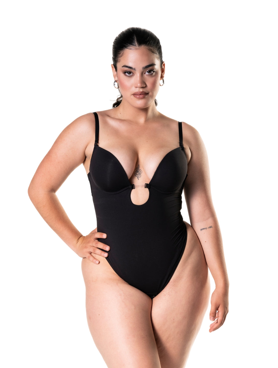 Plunge Shapewear Thong Bodysuit - XYRIS