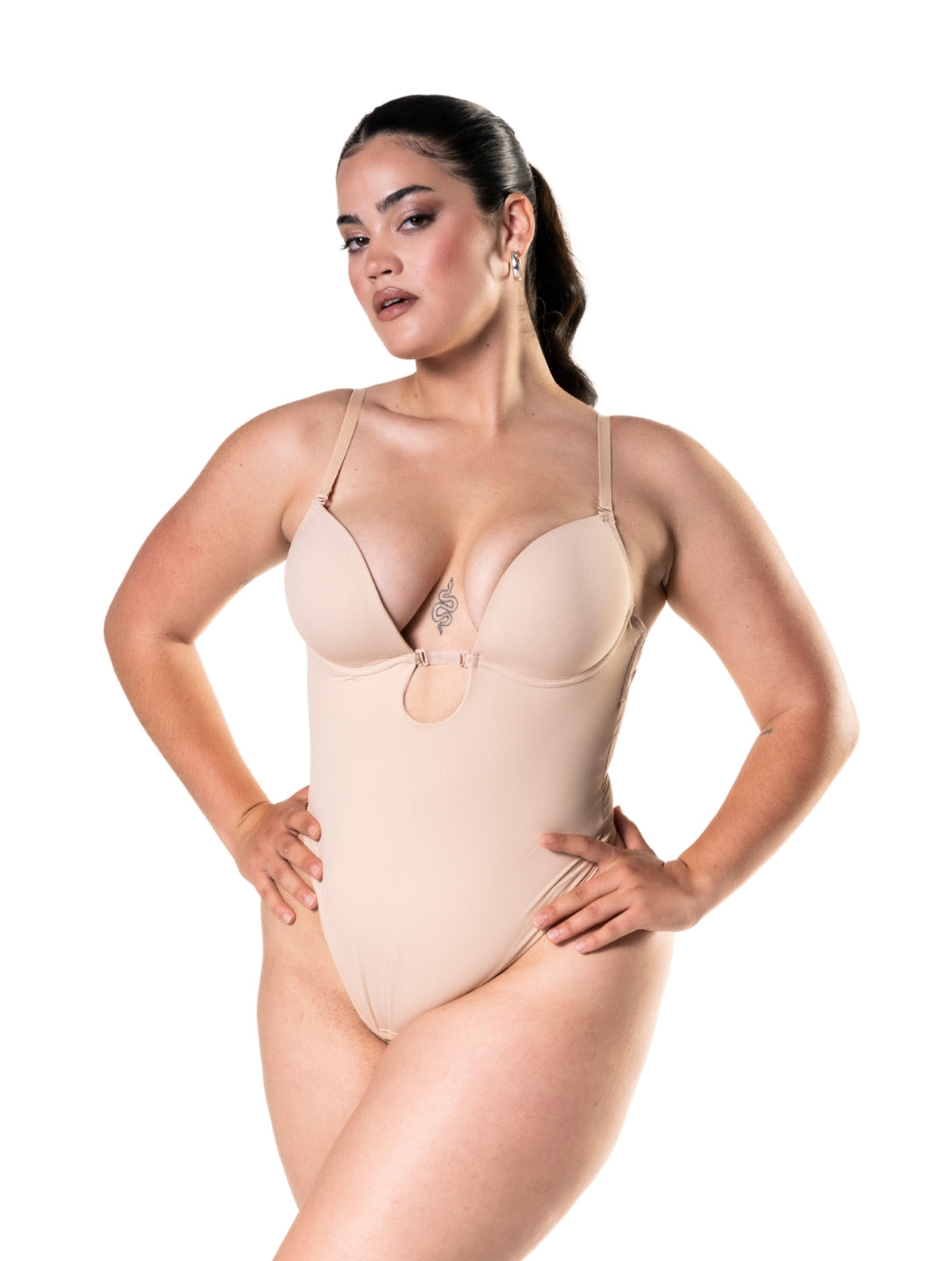 Plunge Shapewear Thong Bodysuit - XYRIS