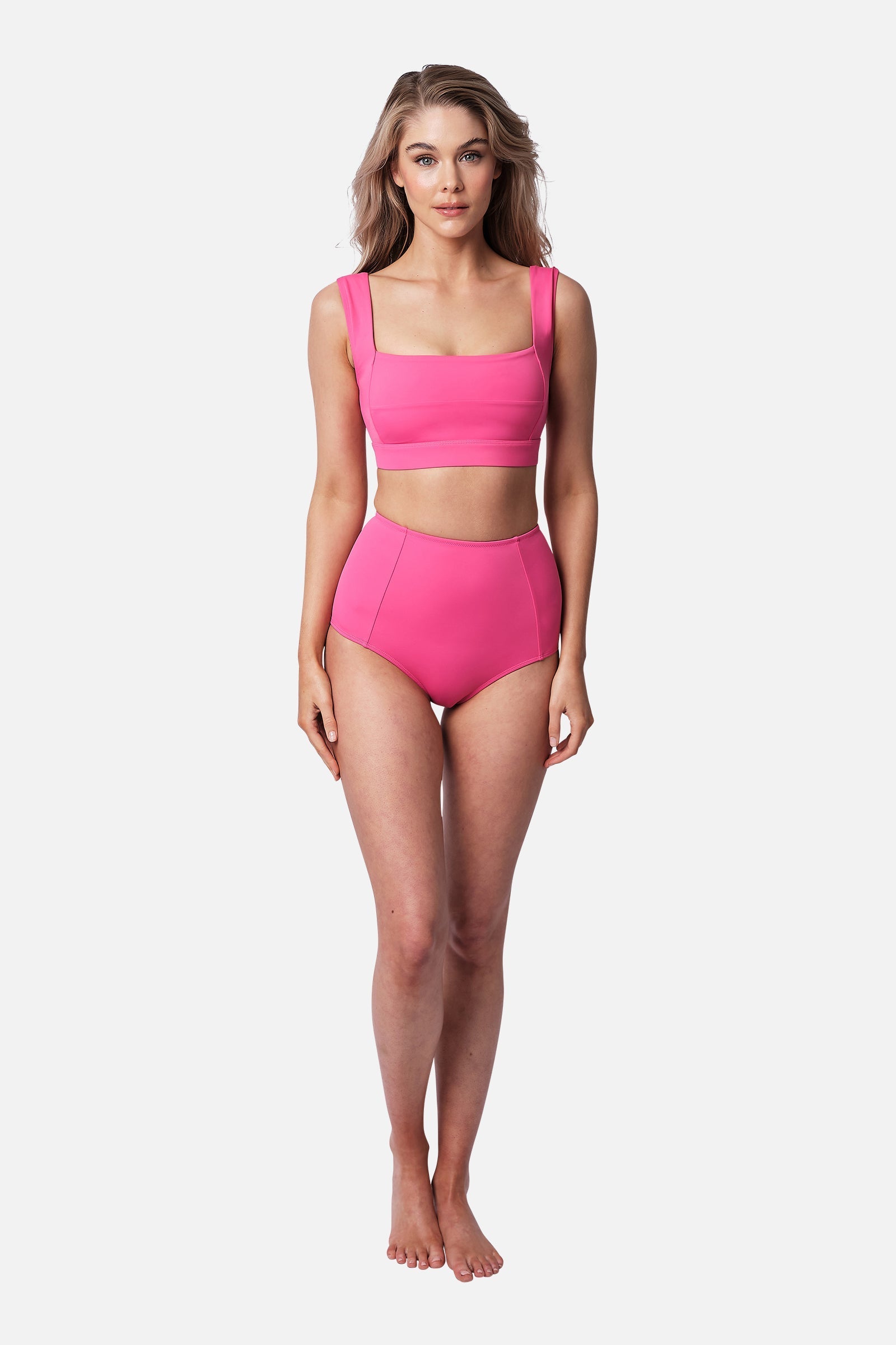 Classic Square Neck Bikini Bralette PINK - XYRIS