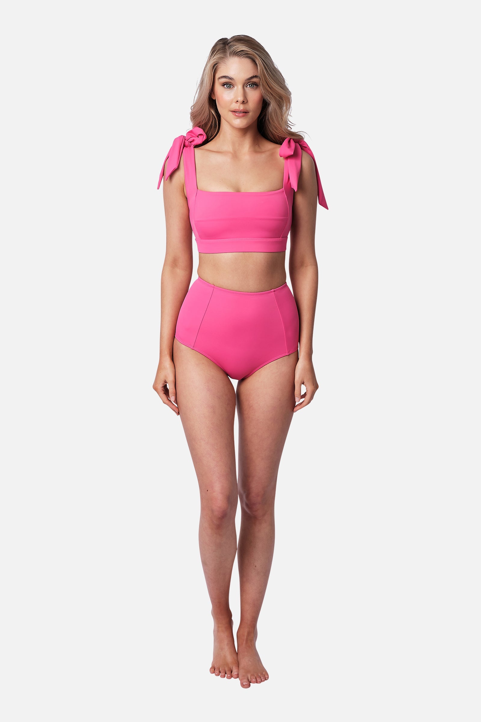 Classic Square Neck Bikini Bralette PINK - XYRIS
