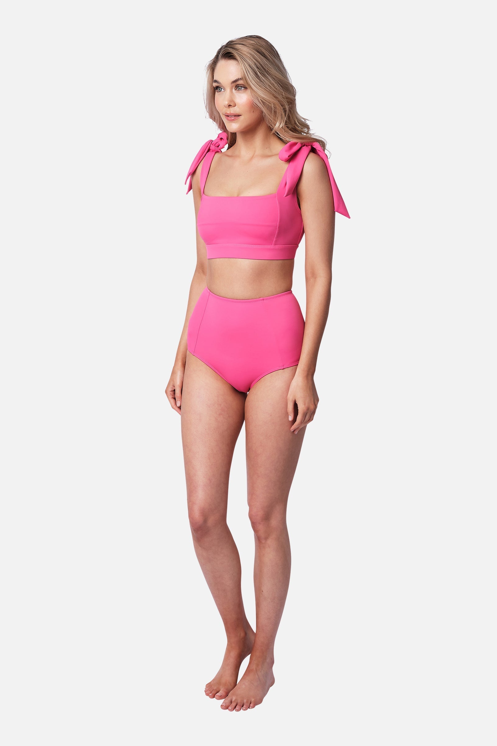 Classic Square Neck Bikini Bralette PINK - XYRIS