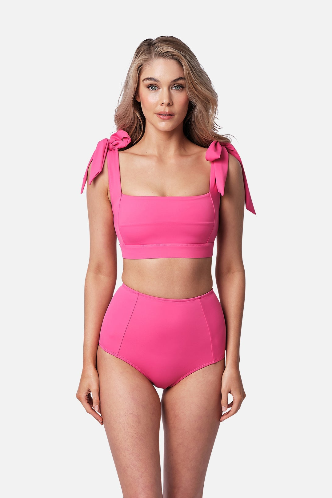 Classic Square Neck Bikini Bralette PINK - XYRIS