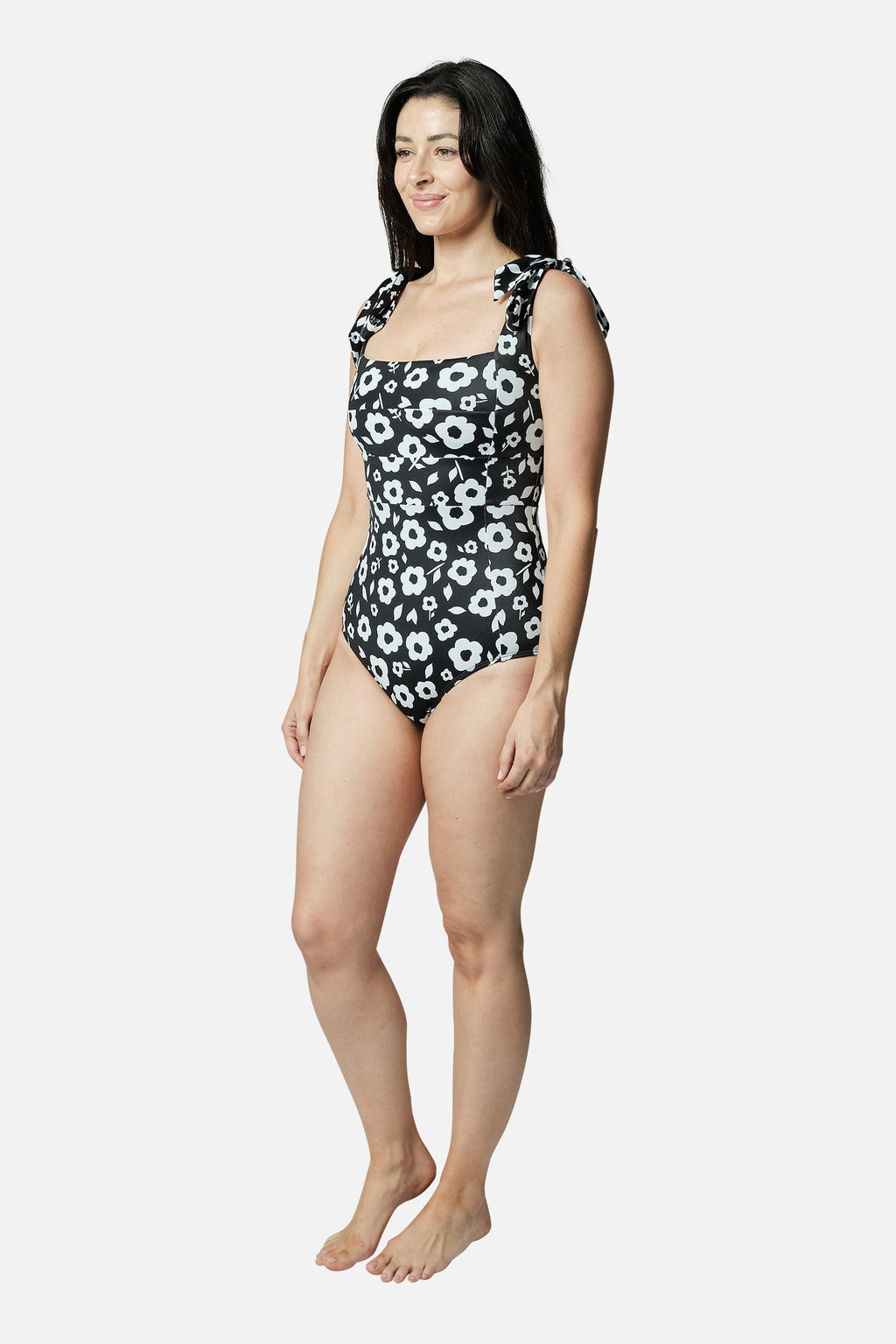 Classic Square Neck DAISY SILHOUETTE BLACK - XYRIS