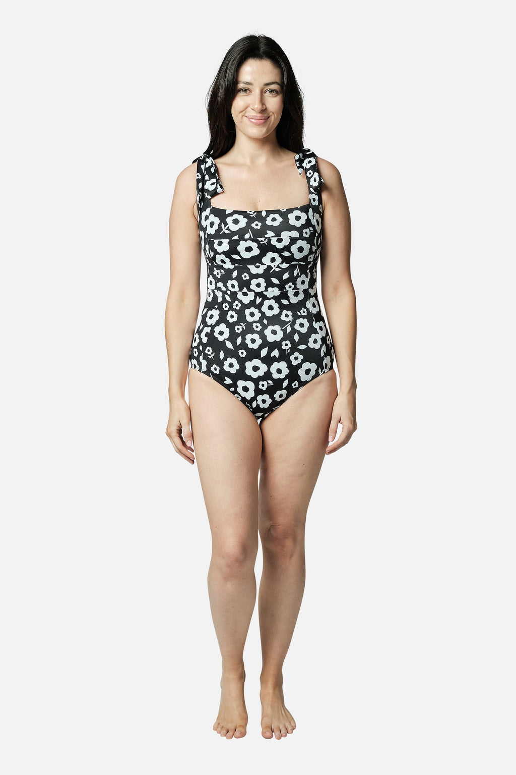 Classic Square Neck DAISY SILHOUETTE BLACK - XYRIS
