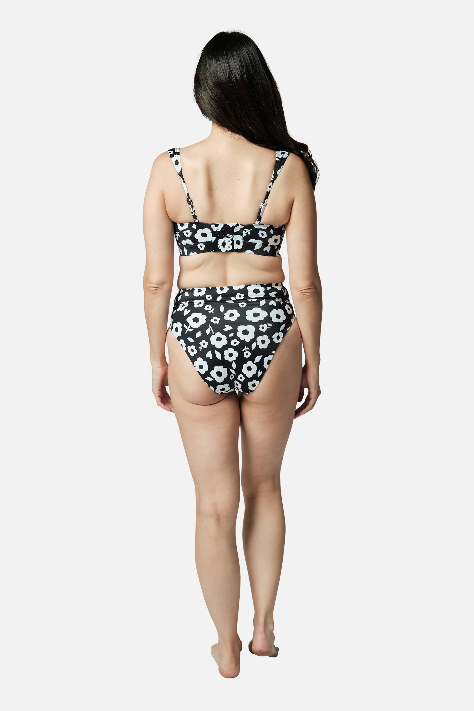 Original Bustier Balconette Bikini Bralette DAISY SILHOUETTE BLACK - XYRIS
