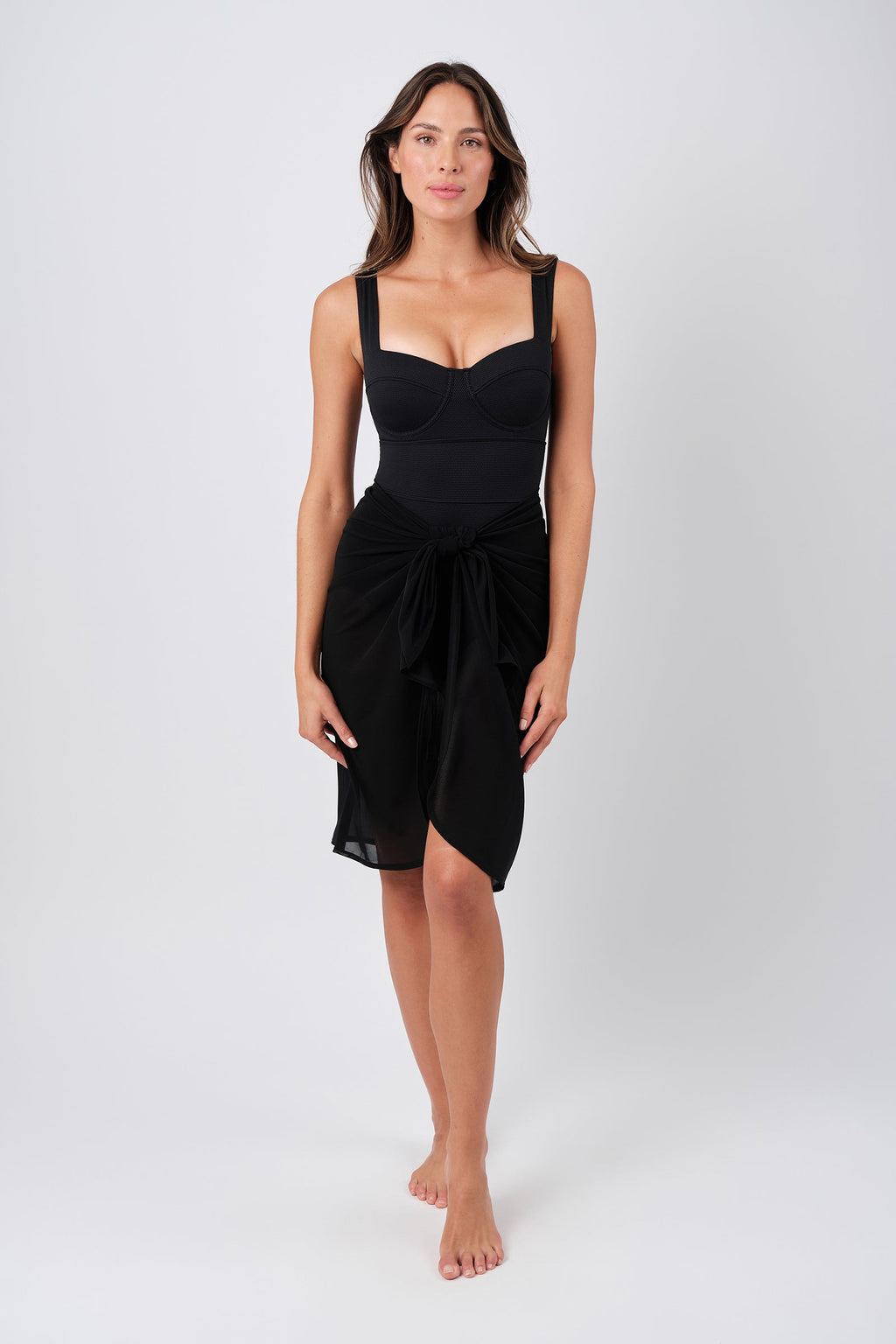 Original Bustier Balconette One Piece BLACK TEXTURE - XYRIS