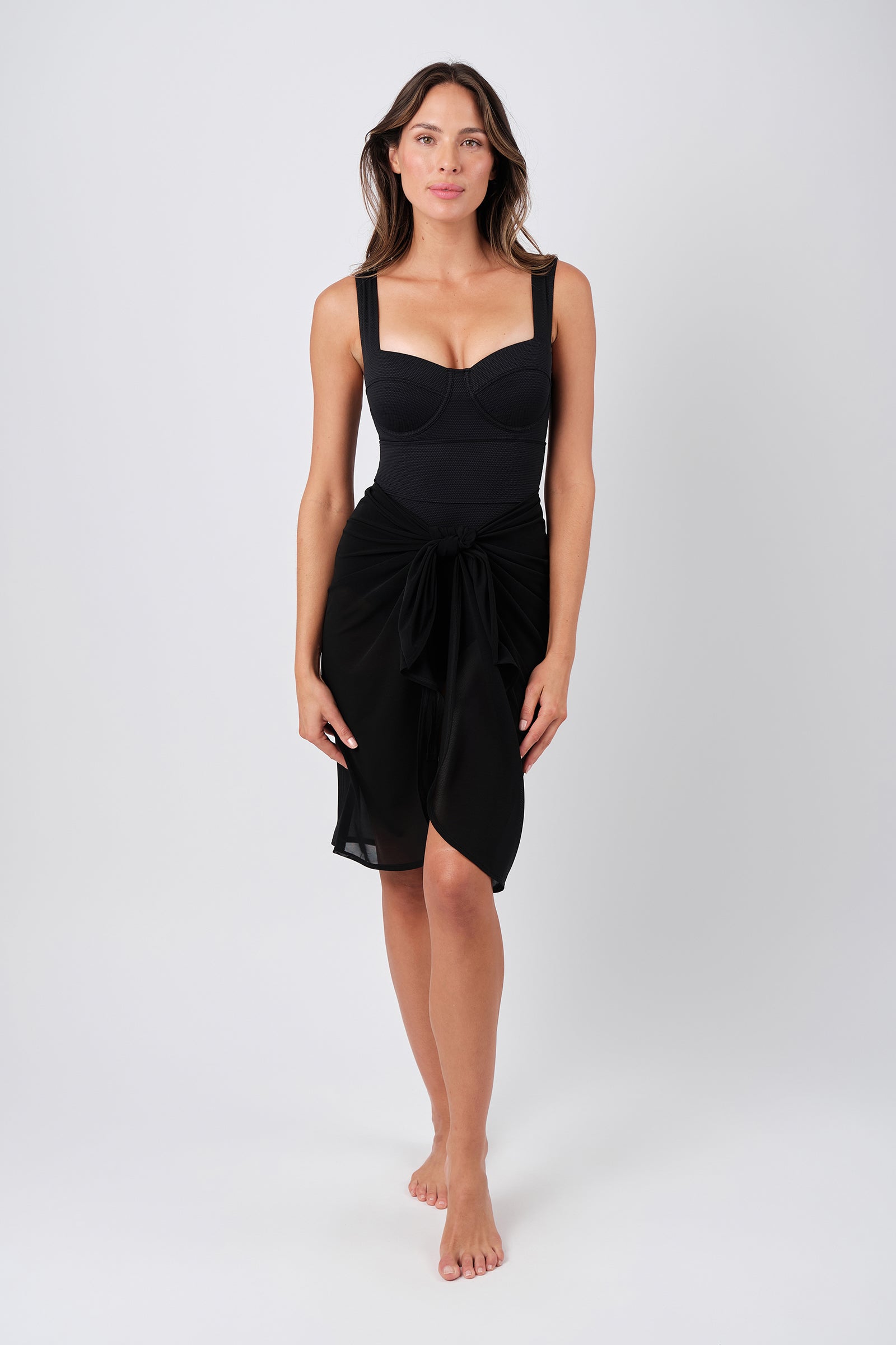 Original Bustier Balconette One Piece BLACK TEXTURE - XYRIS