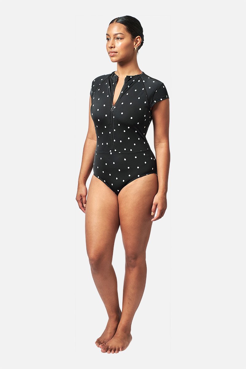 Original Sexie Rashie Cap Sleeve POLKA NOIR - XYRIS