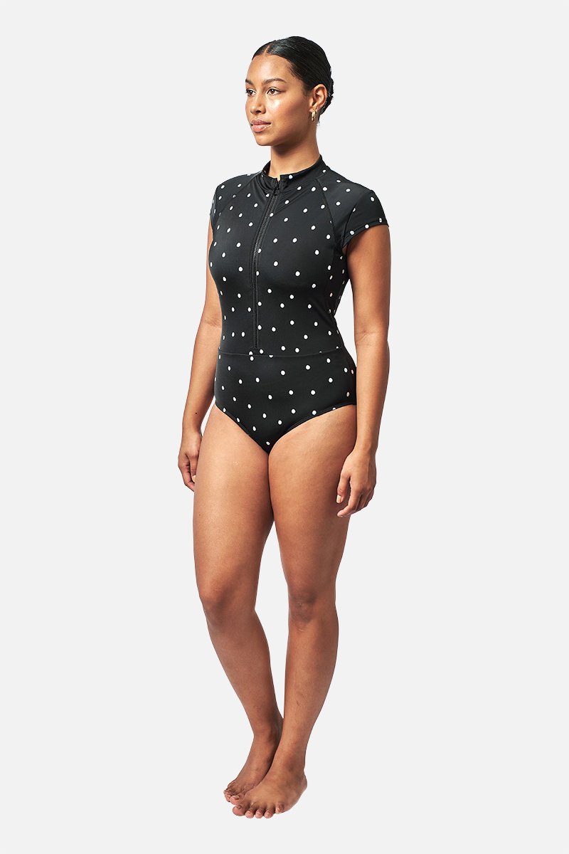 Original Sexie Rashie Cap Sleeve POLKA NOIR - XYRIS